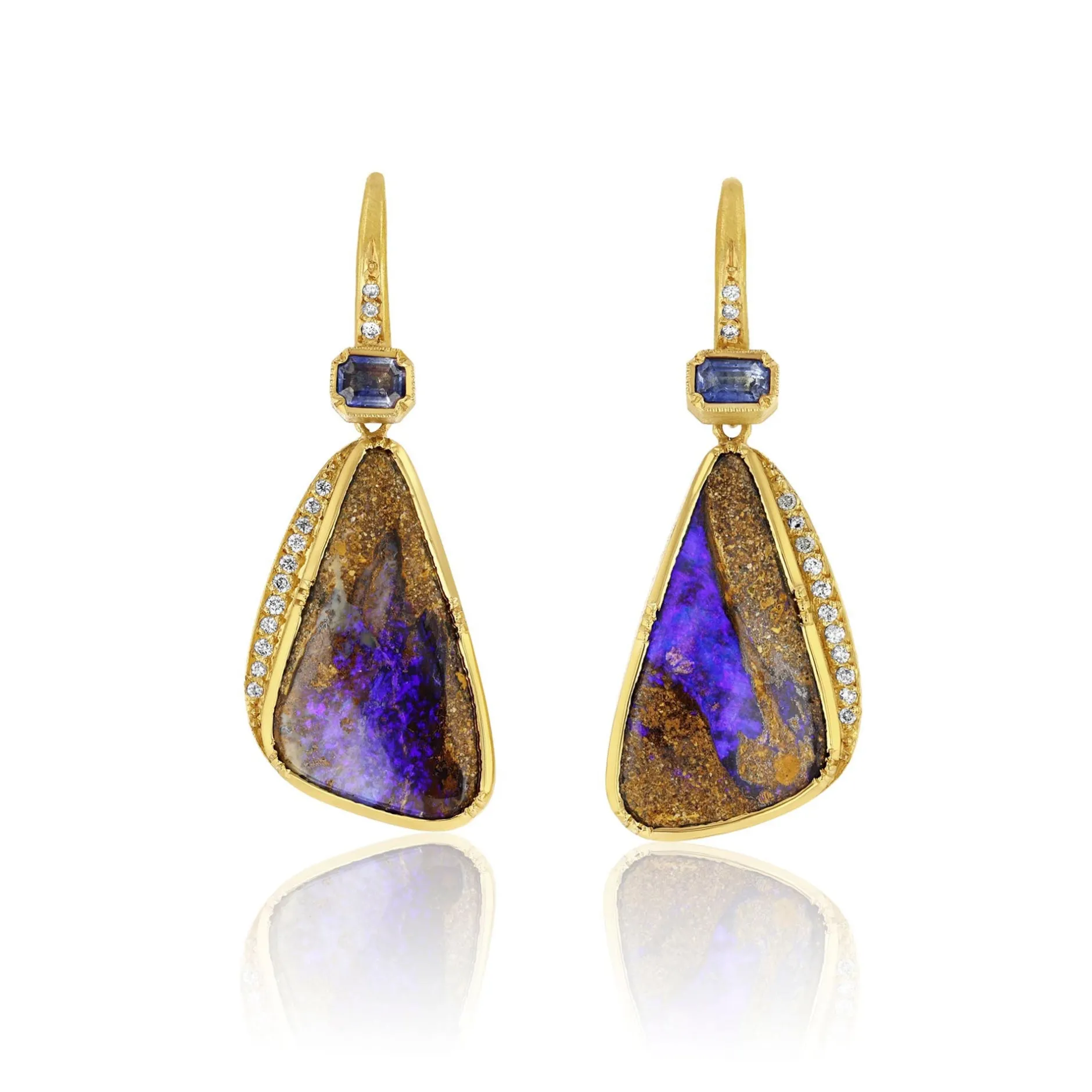 TEARDROP OPAL SAPPHIRE HALO EARRINGS^Brooke Gregson Discount