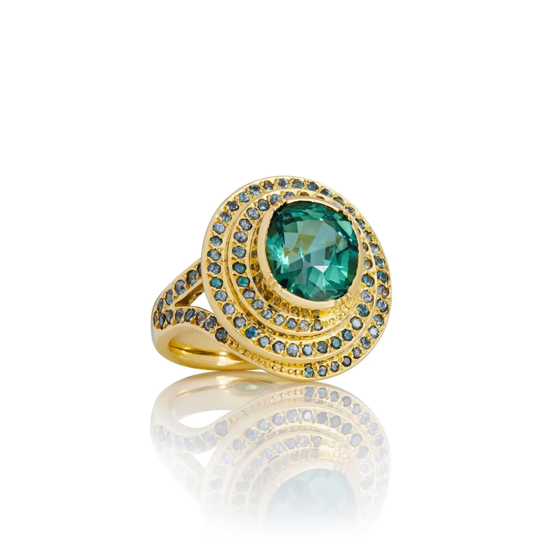 UTOPIA SPIRAL TOURMALINE SPINEL RING^Brooke Gregson Fashion