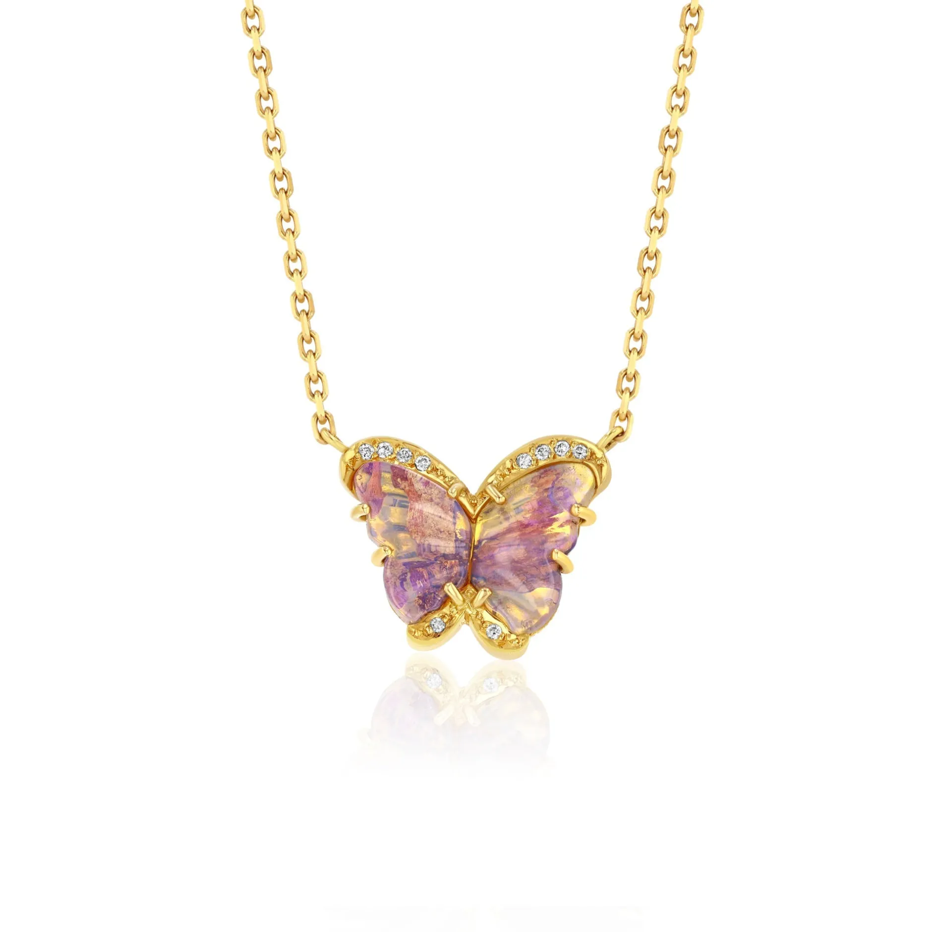 WOOD OPAL BUTTERFLY  NECKLACE^Brooke Gregson Fashion